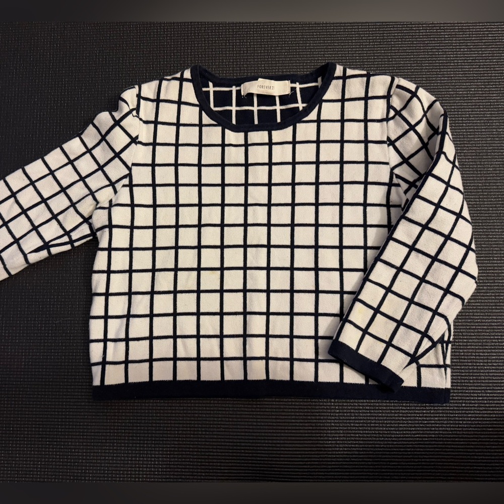 Forever 21 Cropped Knit Cotton Sweater